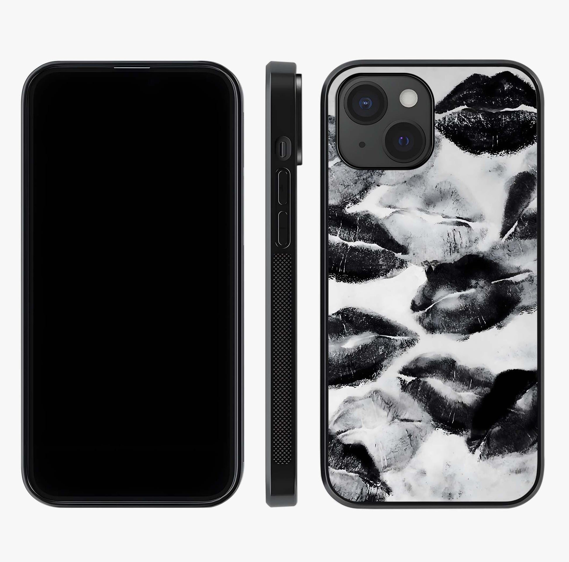 Midnight Kiss Marks Glass Case displayed upright for full design visibility and premium finish.