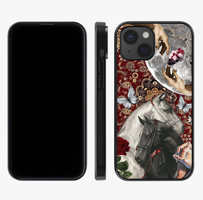 Moonlit Royal Stallion Glass Case displayed upright for full design visibility and premium finish.