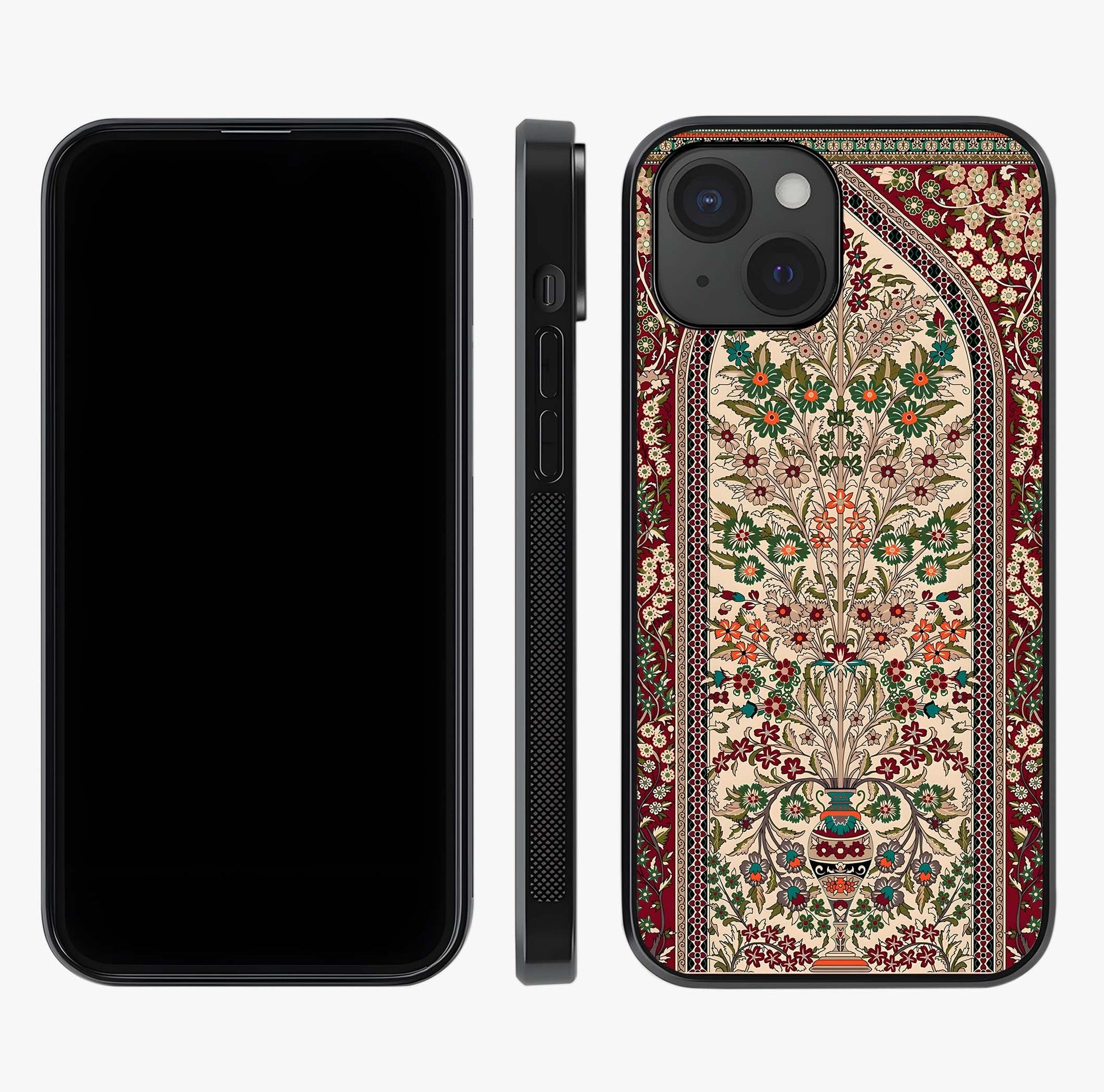 Persian Inspired Glass Case displayed upright for full design visibility and premium finish.