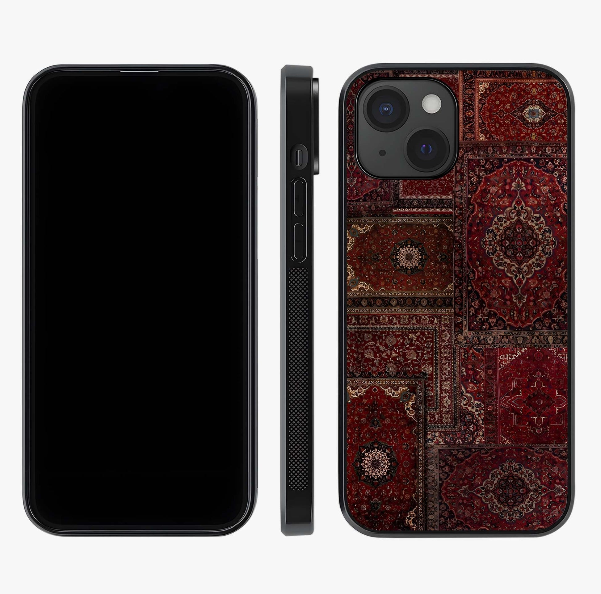 Persian Velvet Tale Glass Case displayed upright for full design visibility and premium finish.