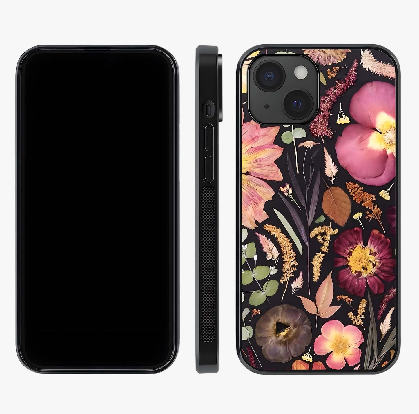 Petal Dream Tapestry Glass Case displayed upright for full design visibility and premium finish.