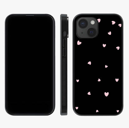Pink Love Drops Glass Case displayed upright for full design visibility and premium finish.