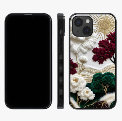Radiant Bloom Elegance Glass Case displayed upright for full design visibility and premium finish.