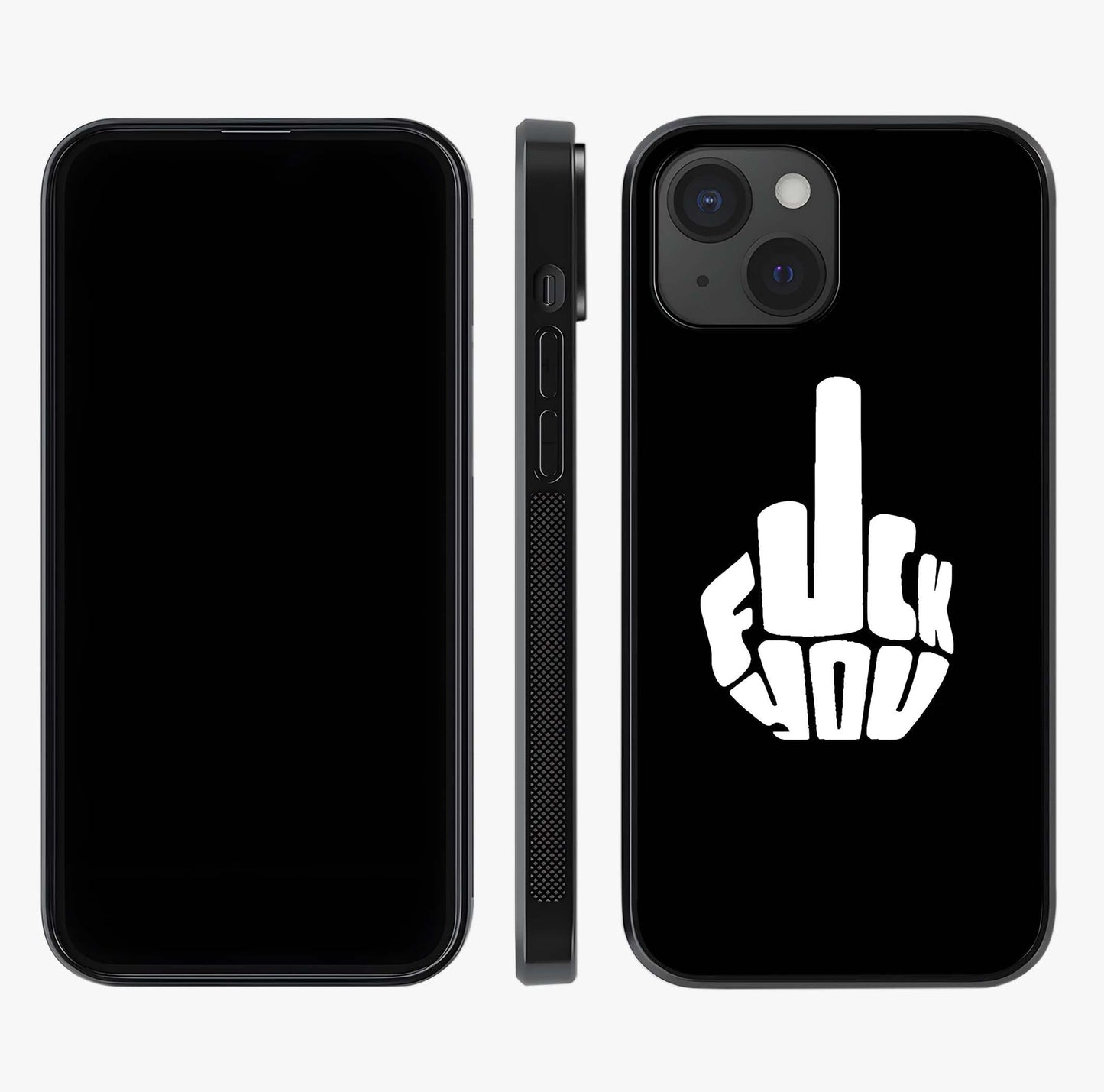 Rebel Mode On Glass Case displayed upright for full design visibility and premium finish.