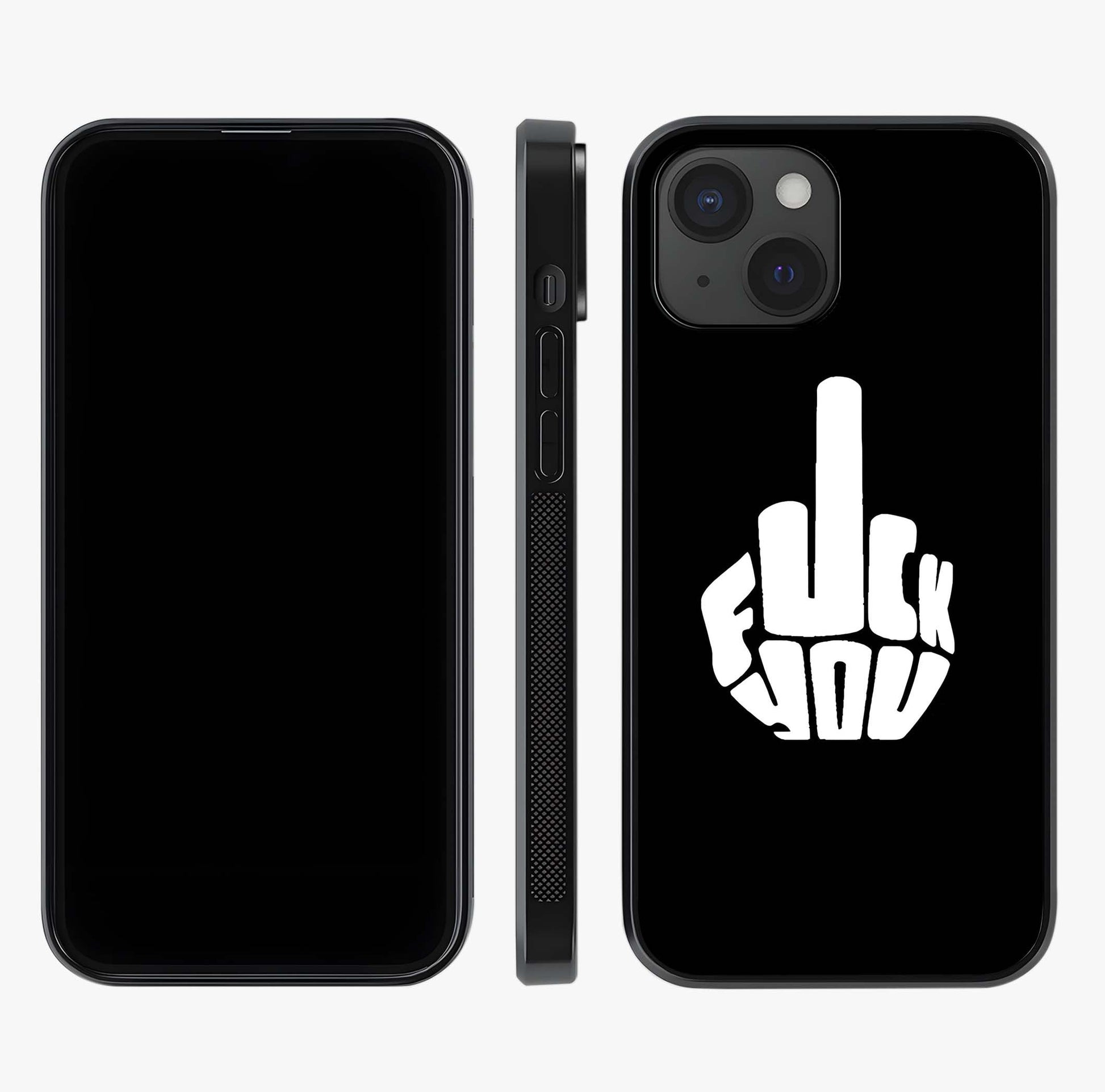 Rebel Mode On Glass Case displayed upright for full design visibility and premium finish.
