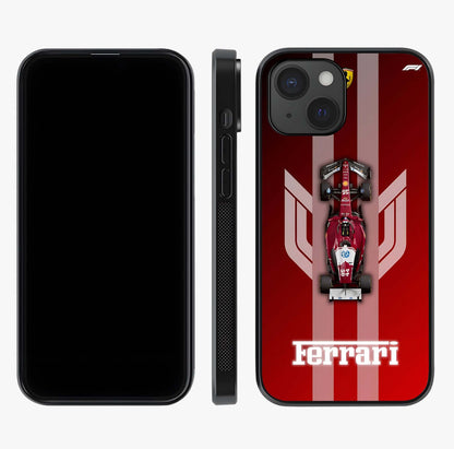 Red Ferrari F1 Vertical Glass Case displayed upright for full design visibility and premium finish.