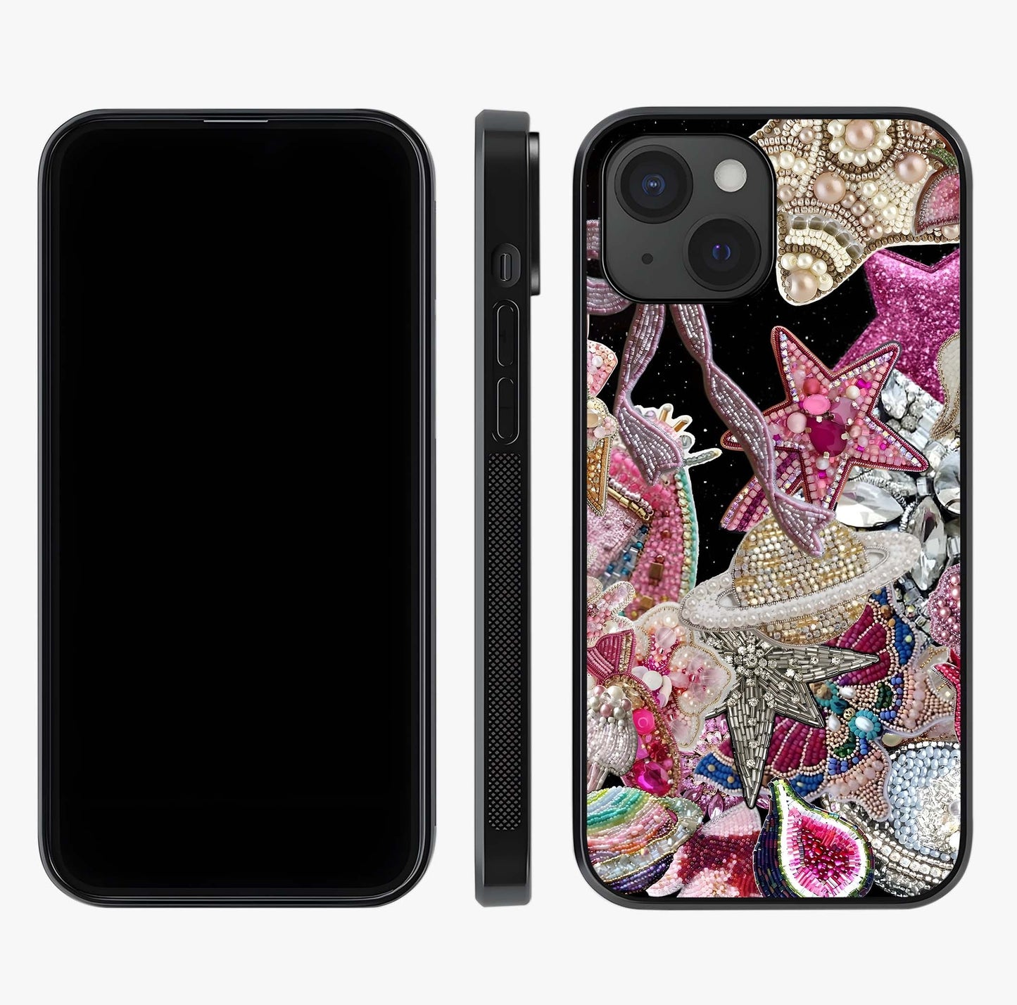 Starlit Jewel Dream Glass Case displayed upright for full design visibility and premium finish.