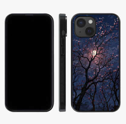 Twilight Sakura Serenade Glass Case displayed upright for full design visibility and premium finish.