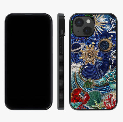 Universe Underwater Spark Glass Case displayed upright for full design visibility and premium finish.
