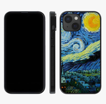 Van Gogh Art Glass Case displayed upright for full design visibility and premium finish.
