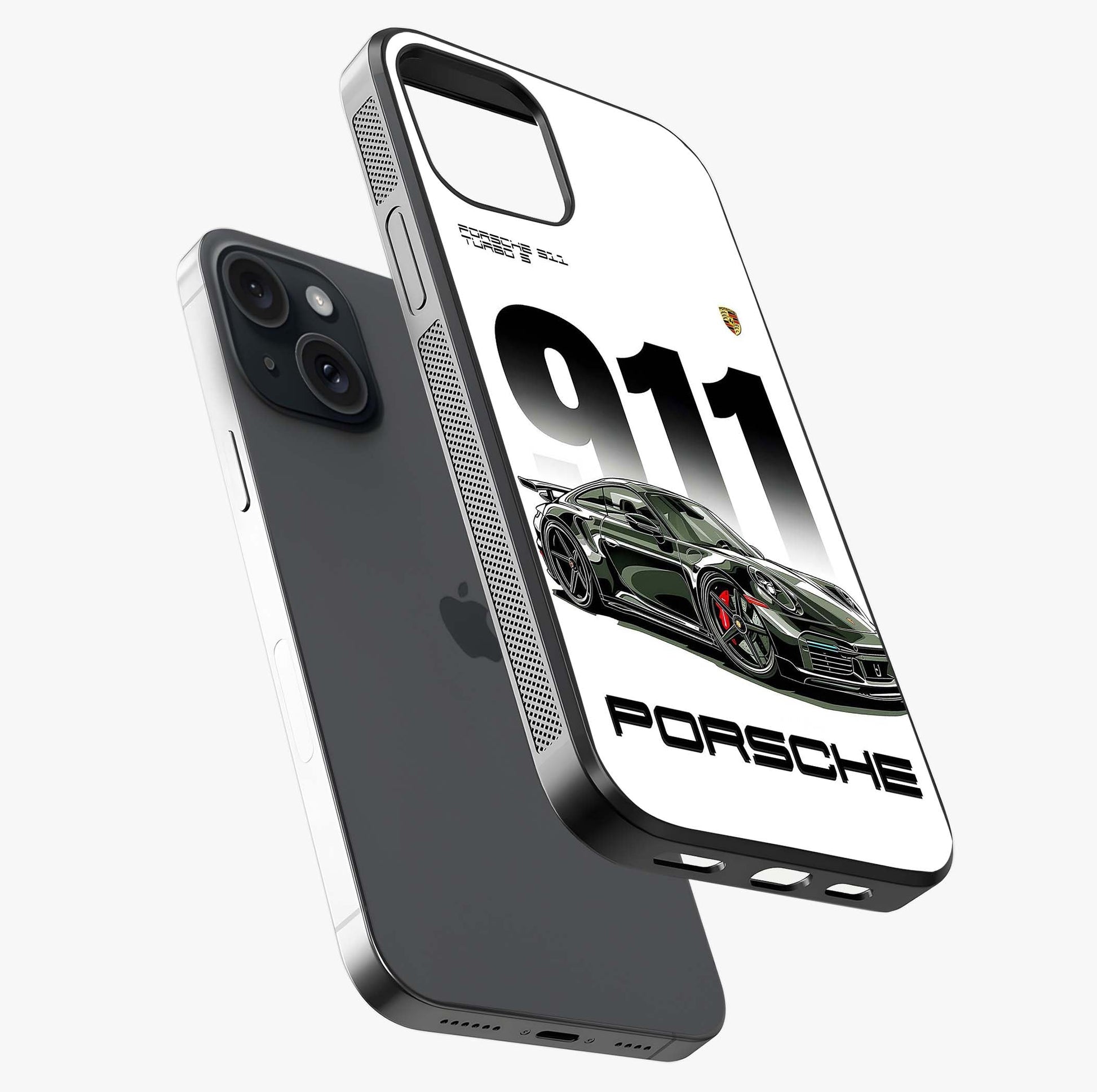 911 Turbo Dominance Glass Case laid diagonally highlighting side profile, edges and glossy glass shine.