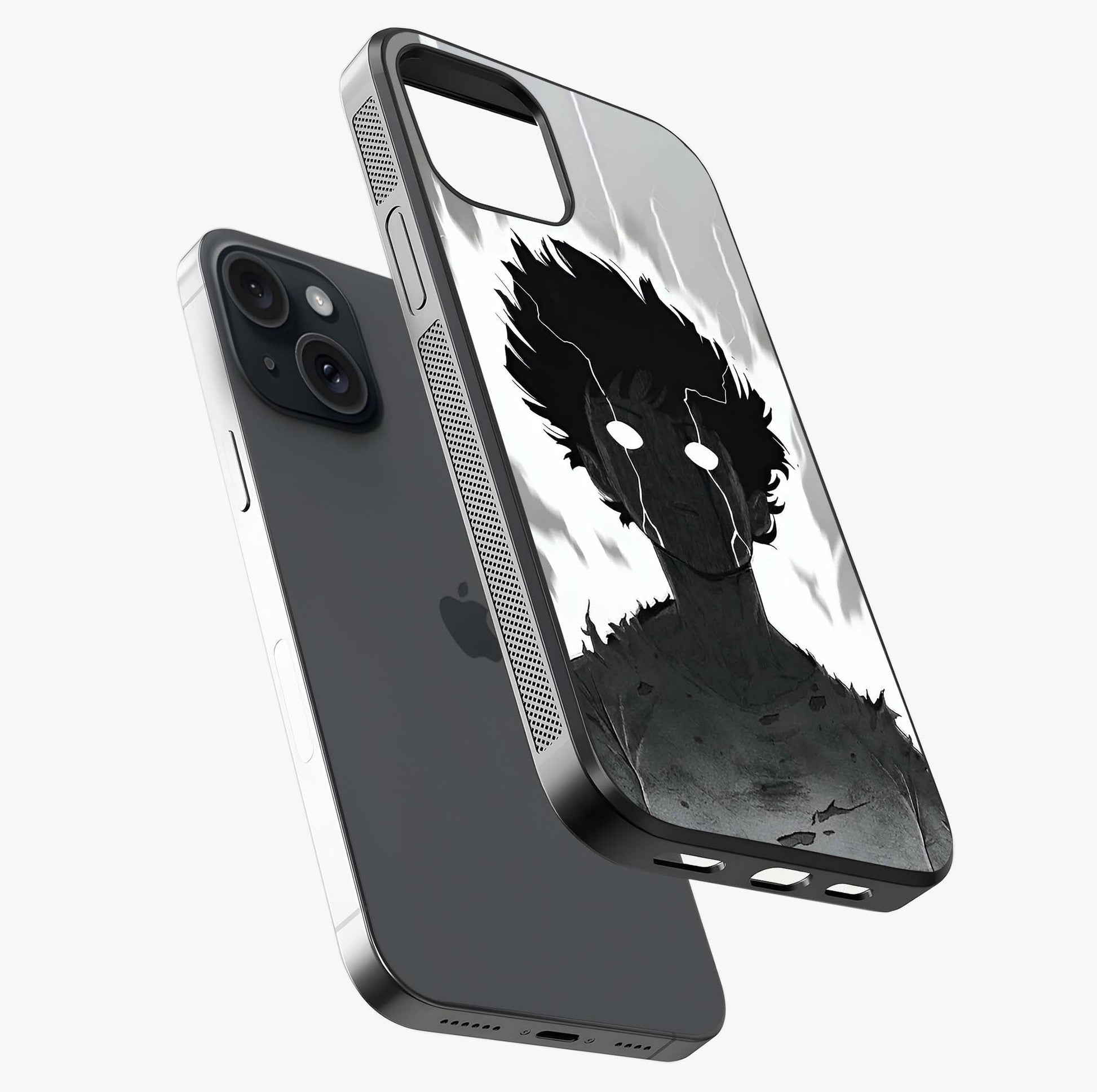 Awakened Inner Rage Glass Case laid diagonally highlighting side profile, edges and glossy glass shine.