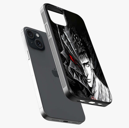 Berserker Blood Oath Glass Case laid diagonally highlighting side profile, edges and glossy glass shine.