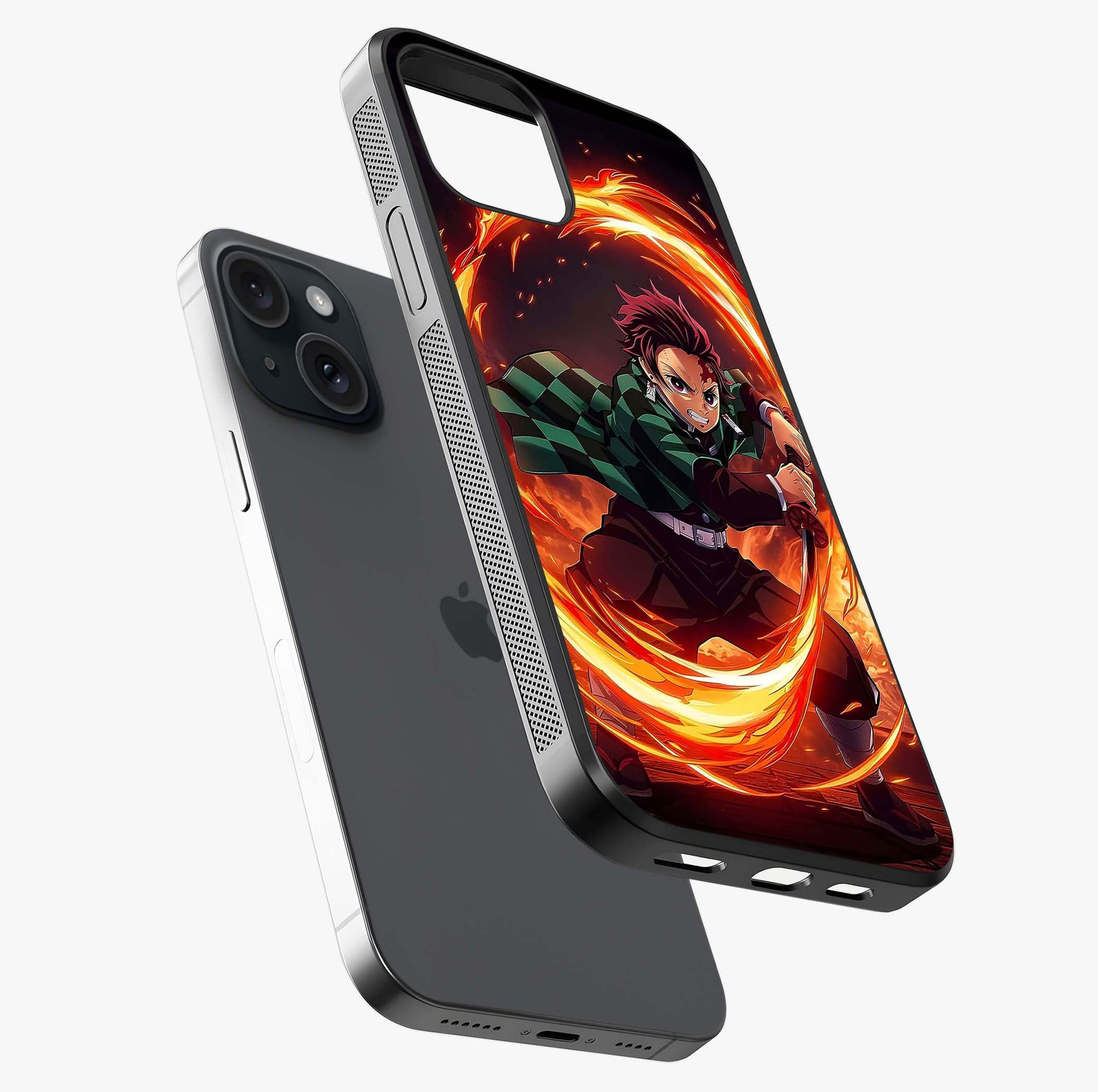 Blazing Sword Resolve Glass Case laid diagonally highlighting side profile, edges and glossy glass shine.
