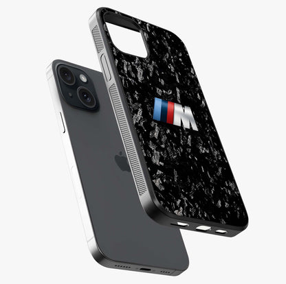 Carbon Speed Mark Glass Case laid diagonally highlighting side profile, edges and glossy glass shine.