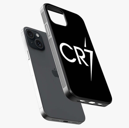Cr7 Elite Strike Glass Case laid diagonally highlighting side profile, edges and glossy glass shine.
