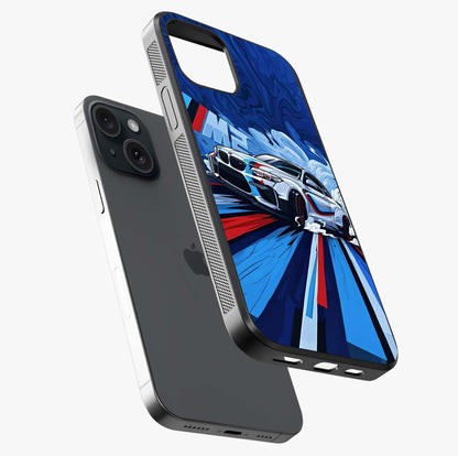 Drift Power Rush Glass Case laid diagonally highlighting side profile, edges and glossy glass shine.