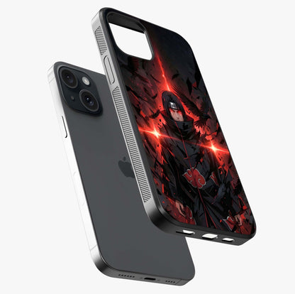 Focused Blade Discipline Glass Case laid diagonally highlighting side profile, edges and glossy glass shine.