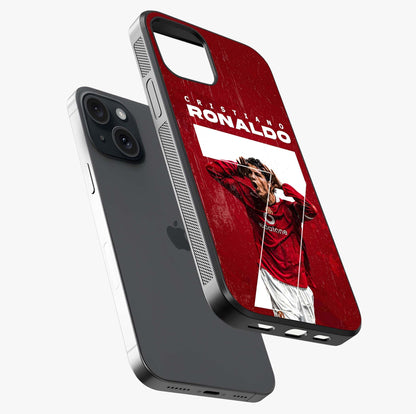 Goal Celebration Legacy Glass Case laid diagonally highlighting side profile, edges and glossy glass shine.
