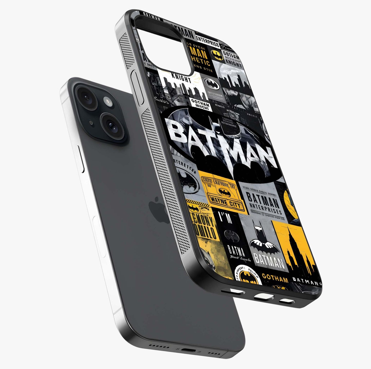 Knight Gotham Rise Glass Case laid diagonally highlighting side profile, edges and glossy glass shine.