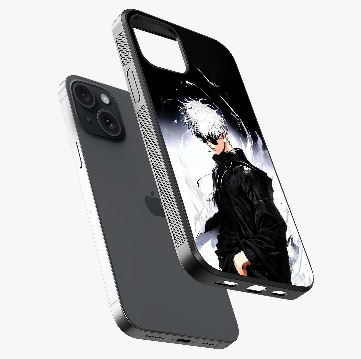 Limitless Shadow King Glass Case laid diagonally highlighting side profile, edges and glossy glass shine.