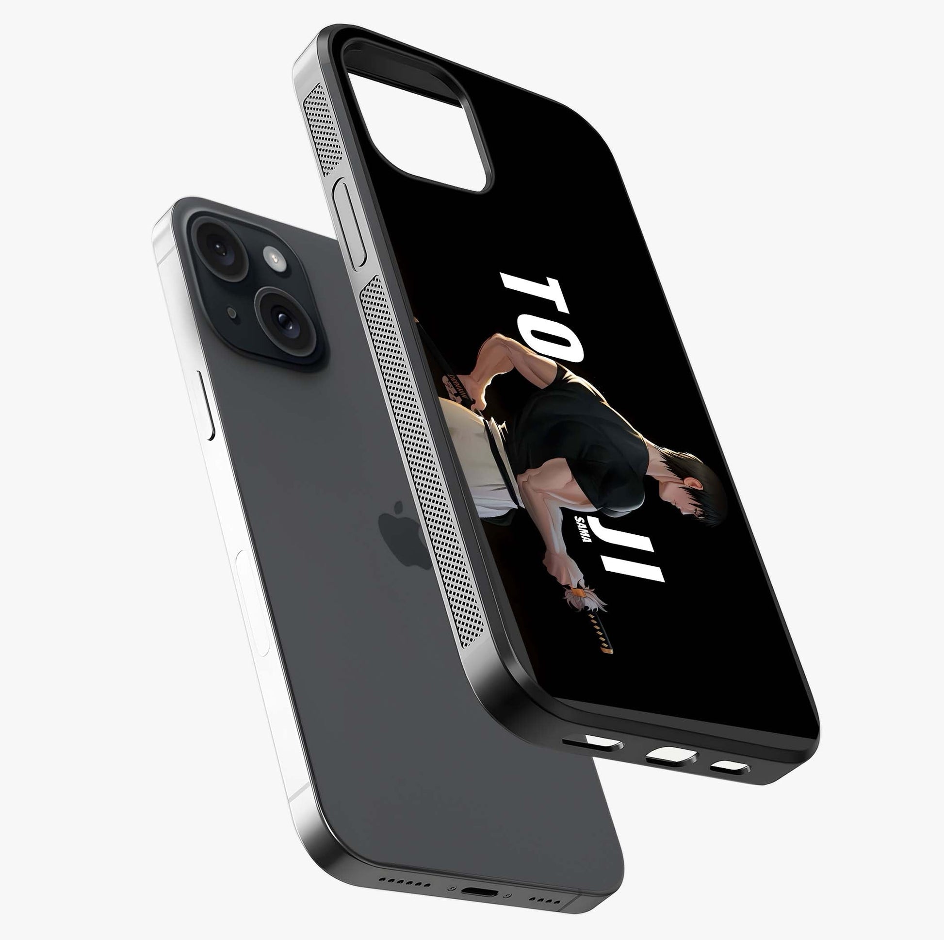 Midnight Blade Resolve Glass Case laid diagonally highlighting side profile, edges and glossy glass shine.