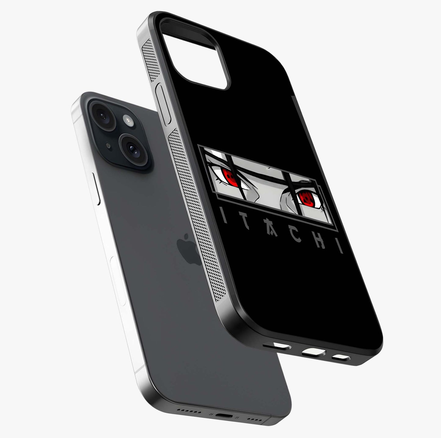 Scarlet Gaze Dominance Glass Case laid diagonally highlighting side profile, edges and glossy glass shine.