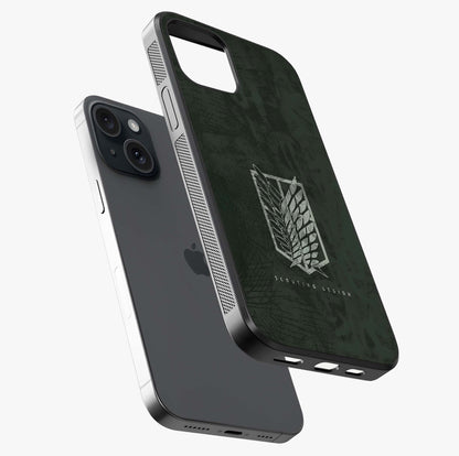 Wings Of Freedom Glass Case laid diagonally highlighting side profile, edges and glossy glass shine.