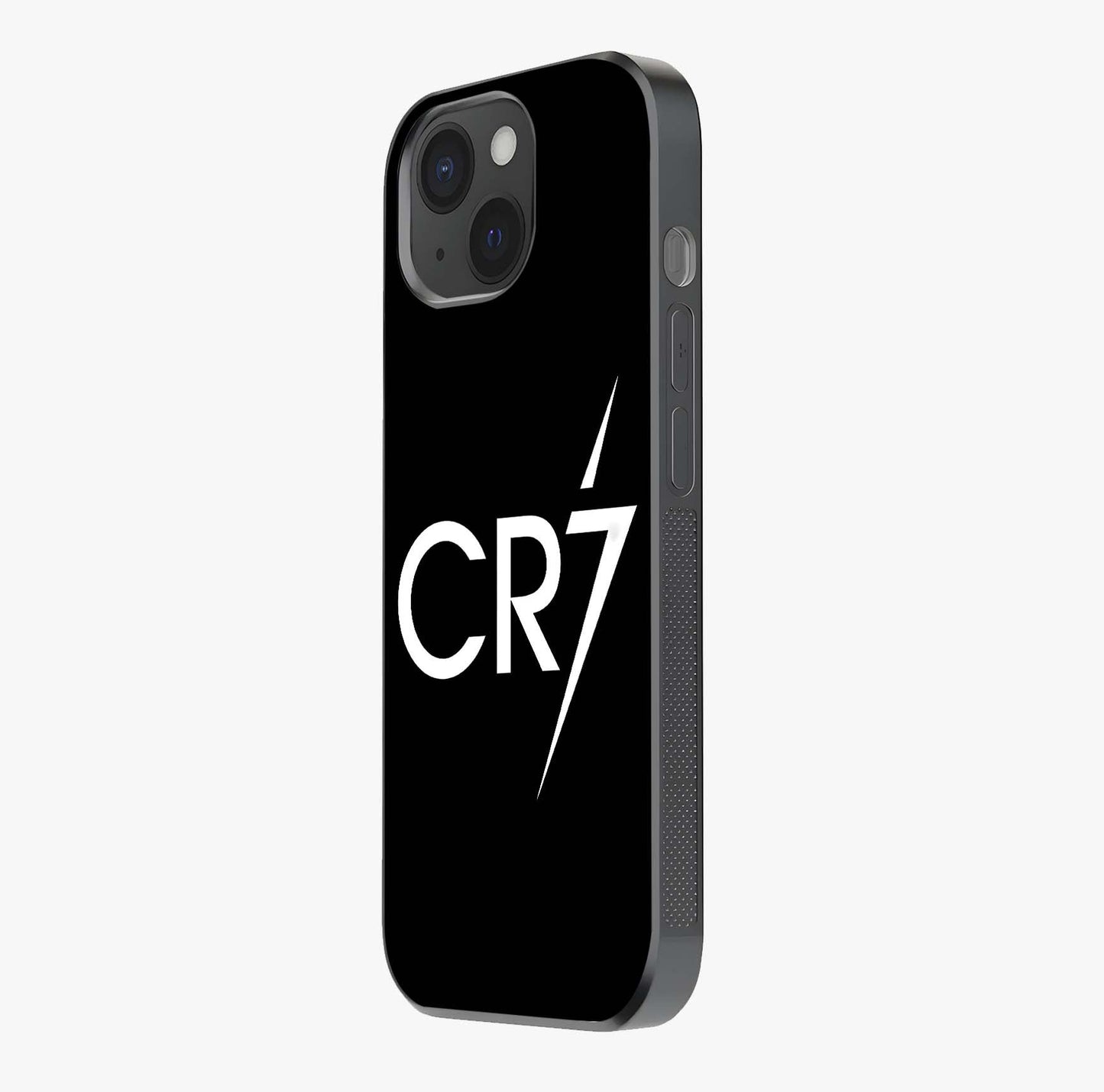 Cr7 Elite Strike Glass Case photographed in natural light showing reflective finish and design depth.