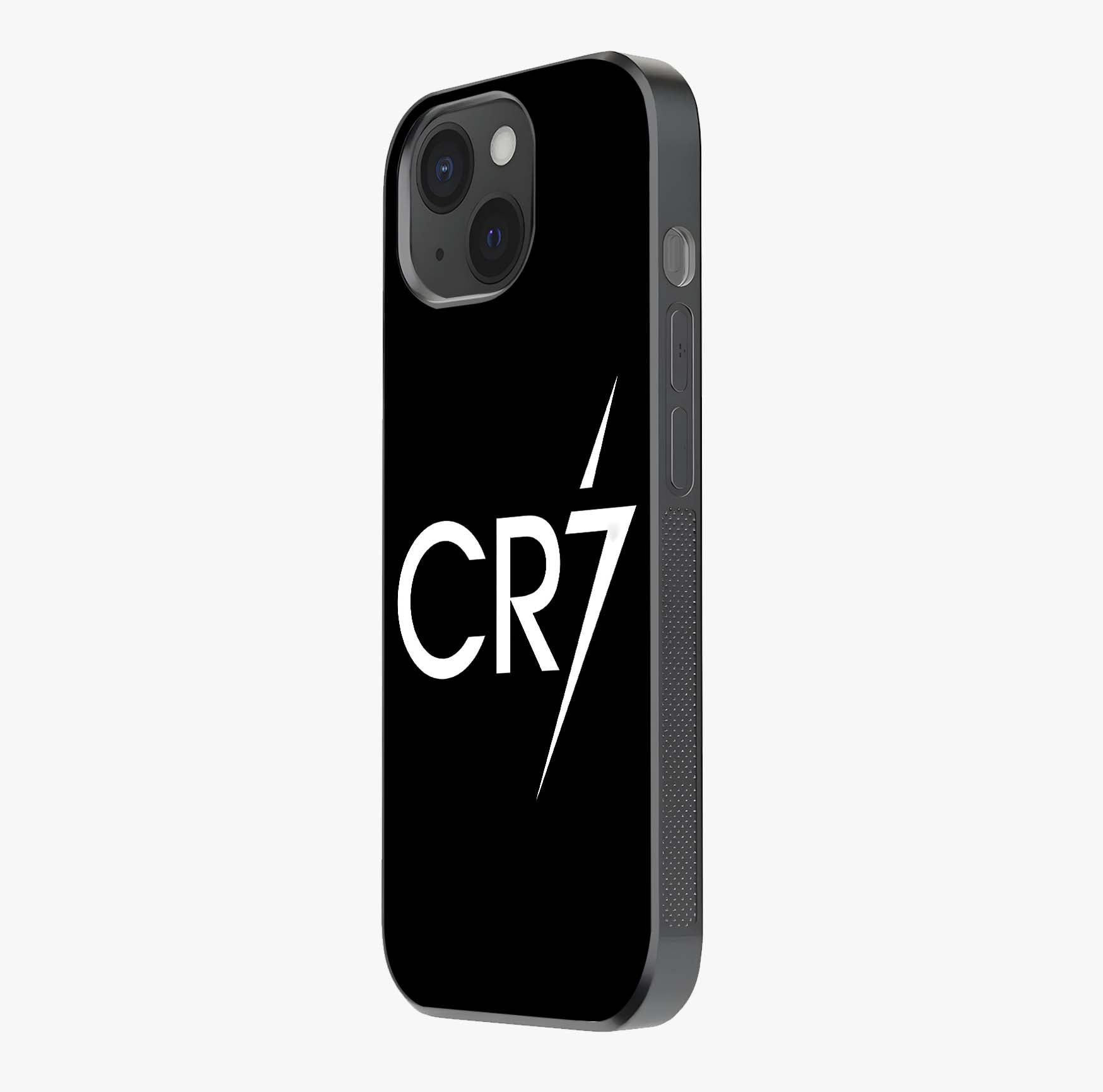 Cr7 Elite Strike Glass Case photographed in natural light showing reflective finish and design depth.