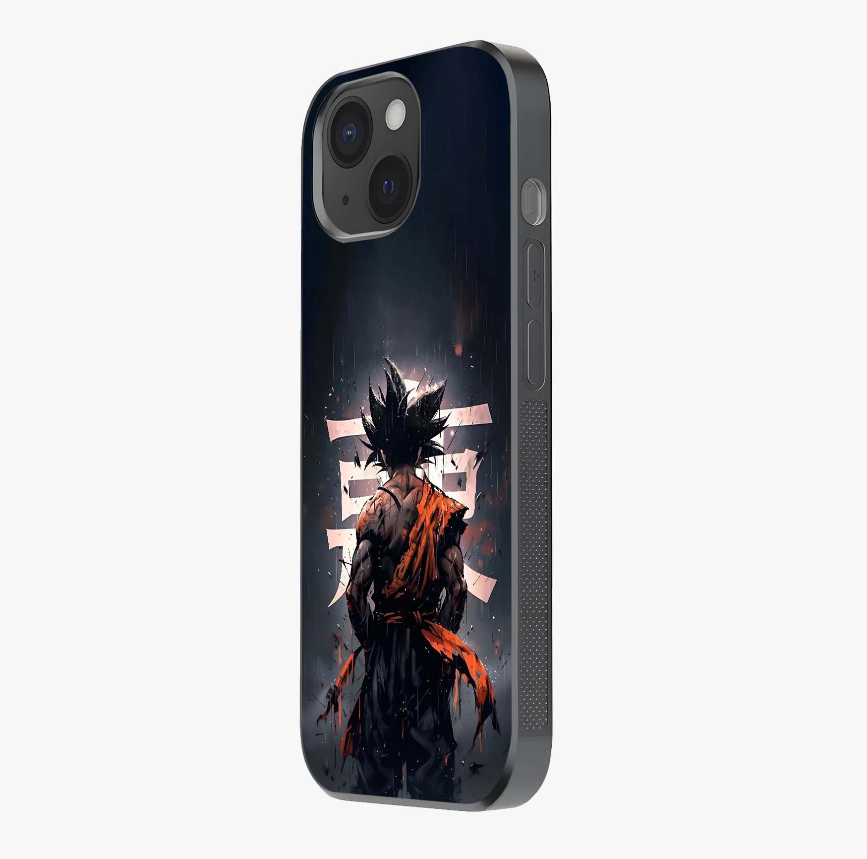 Dark Warrior In Rain Glass Case photographed in natural light showing reflective finish and design depth.