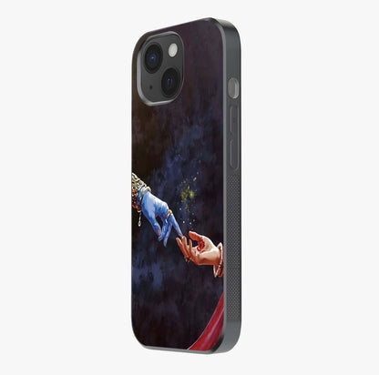 Divine Touch Eternal Glass Case photographed in natural light showing reflective finish and design depth.