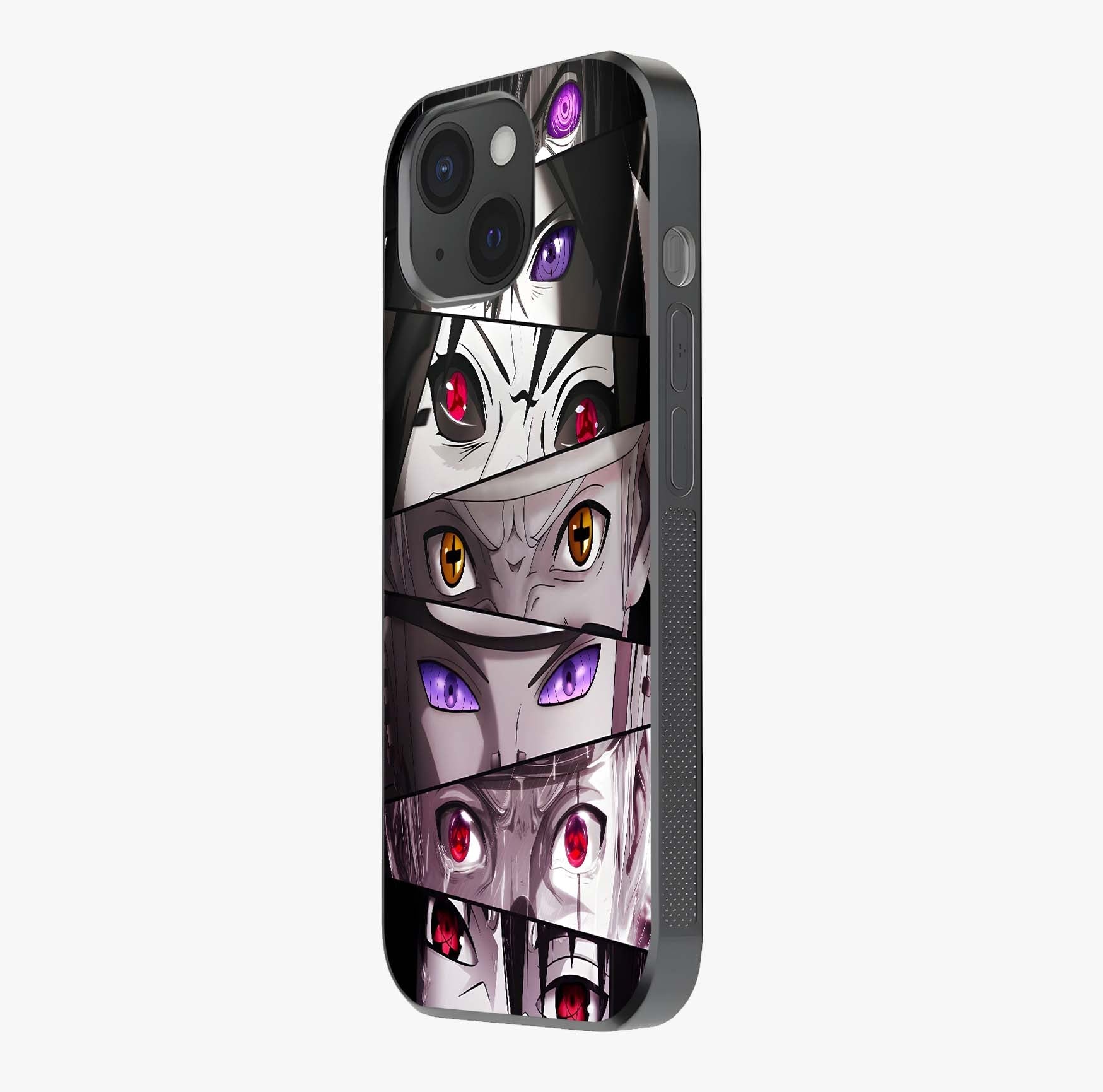 Eyes Of Destiny Glass Case photographed in natural light showing reflective finish and design depth.