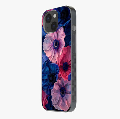 Flower Paper Art Pattern Glass Case photographed in natural light showing reflective finish and design depth.