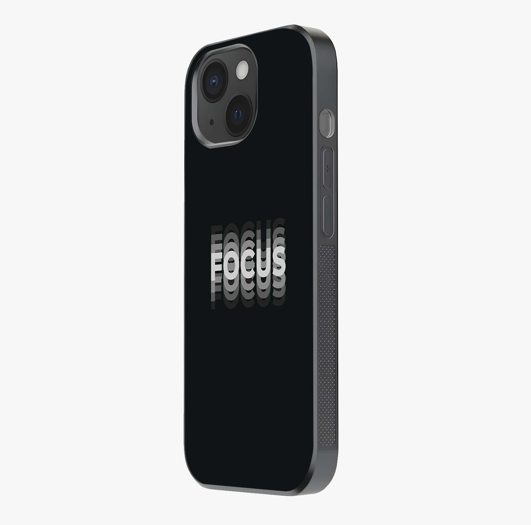Focus Mode On Glass Case photographed in natural light showing reflective finish and design depth.