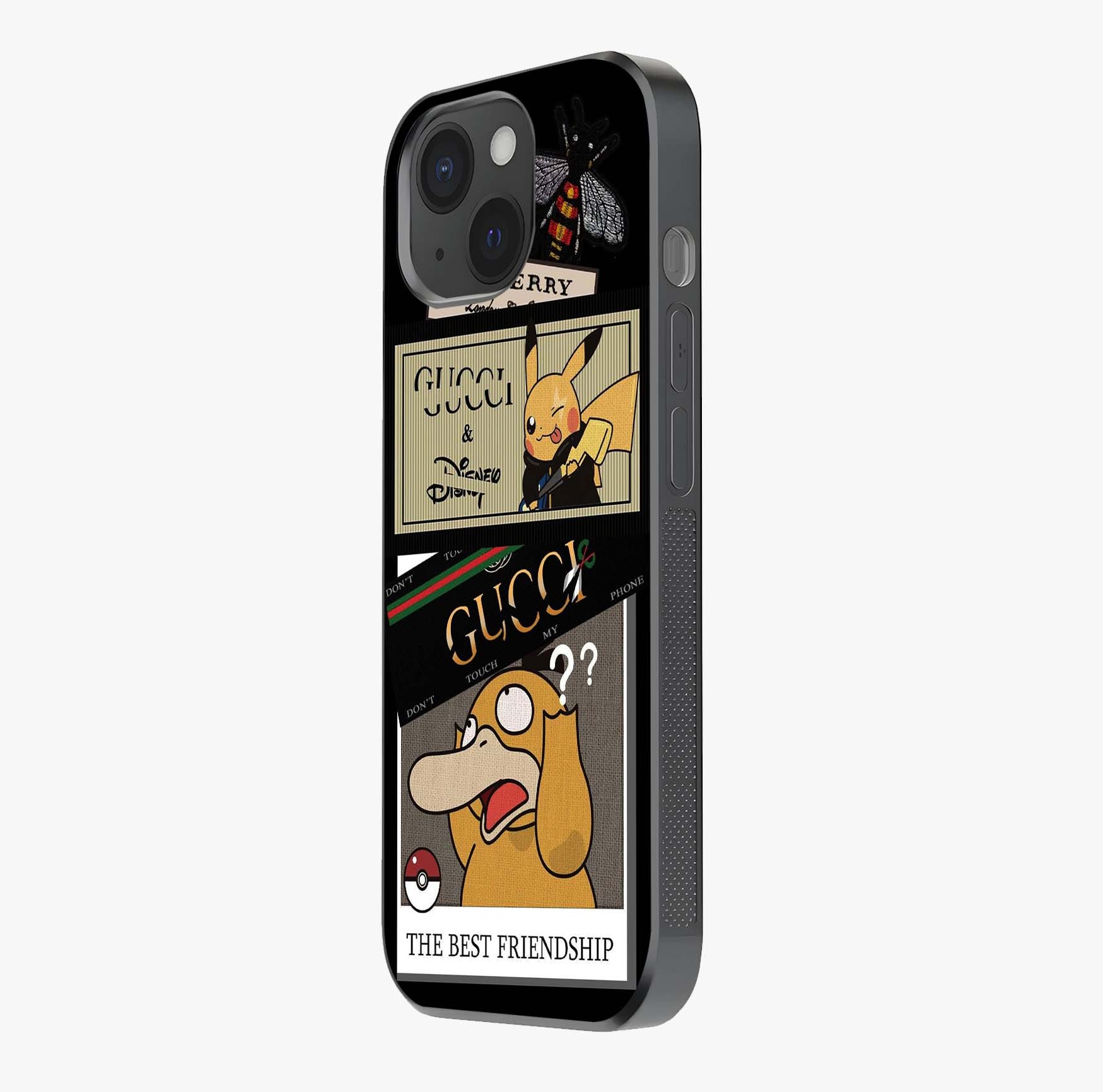 Gucci Play Mashup Glass Case photographed in natural light showing reflective finish and design depth.