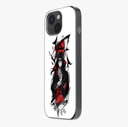 Itachi Sharingan Glass Case photographed in natural light showing reflective finish and design depth.