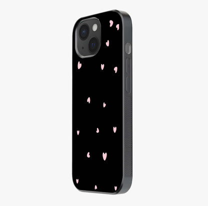Pink Love Drops Glass Case photographed in natural light showing reflective finish and design depth.