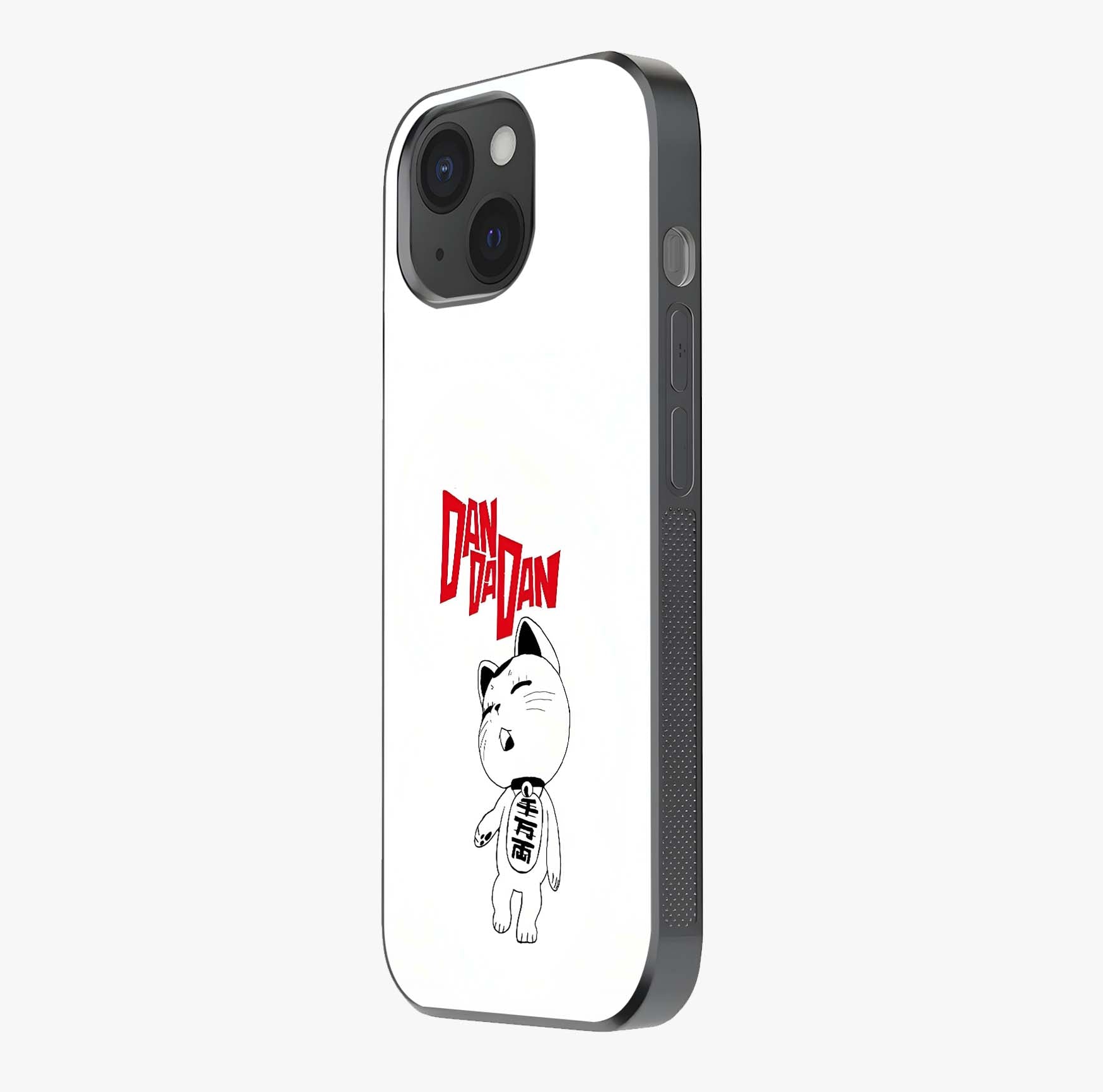 Playful Spirit Charm Glass Case photographed in natural light showing reflective finish and design depth.