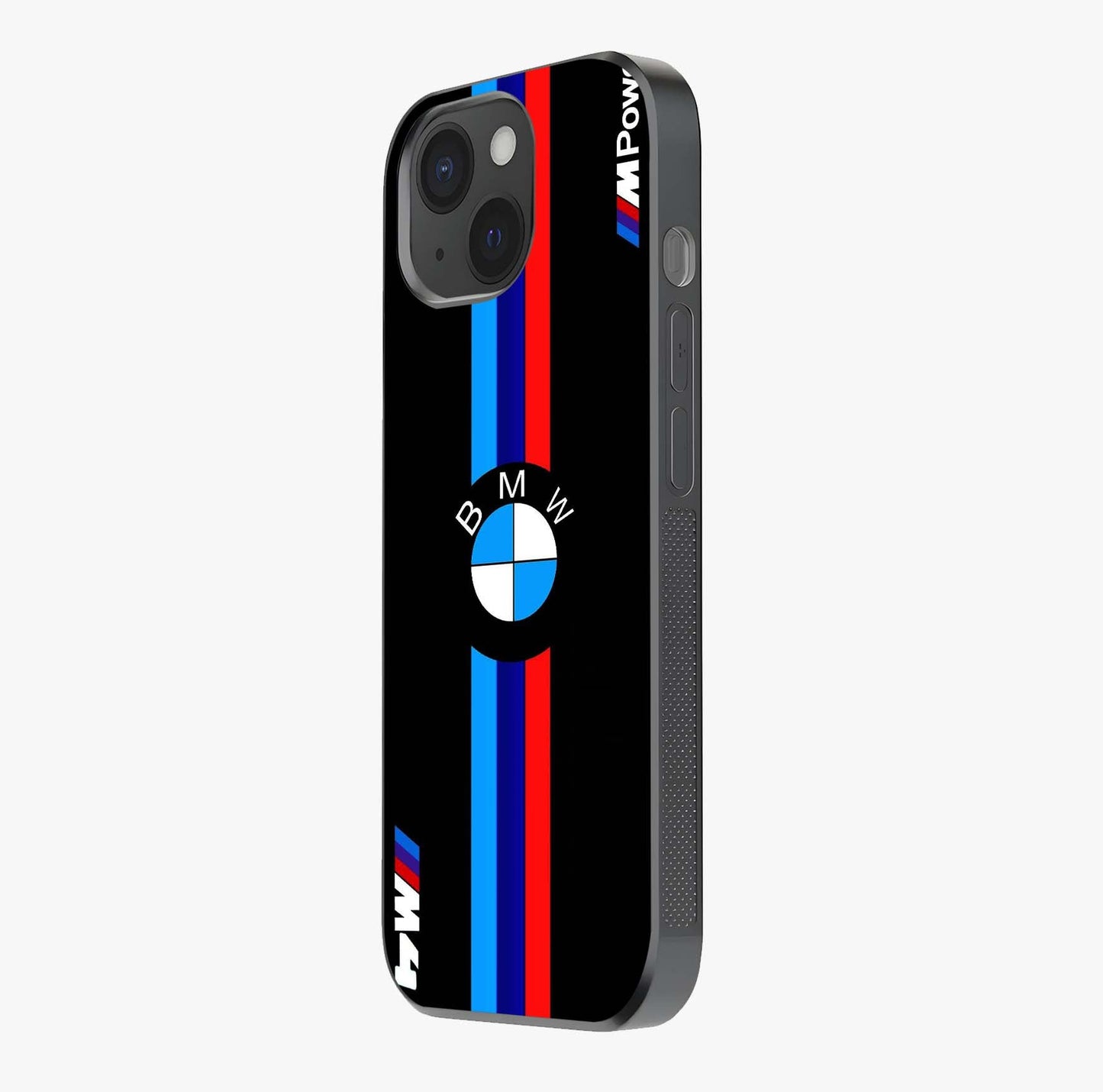 Turbo Bmw Beast Glass Case photographed in natural light showing reflective finish and design depth.