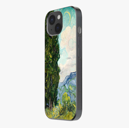 Van Gogh Vintage Art Glass Case photographed in natural light showing reflective finish and design depth.