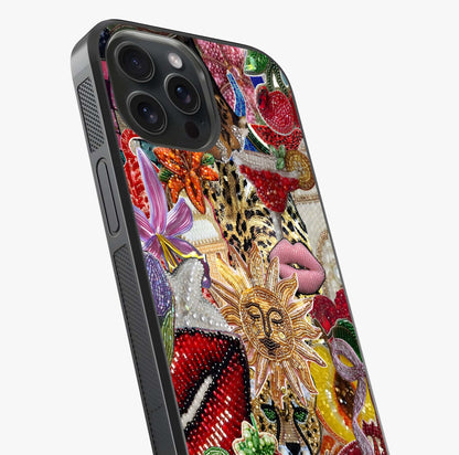 Beaded Fashion Jungle Glass Case captured at a warm angle highlighting gloss, texture and premium glass finish.