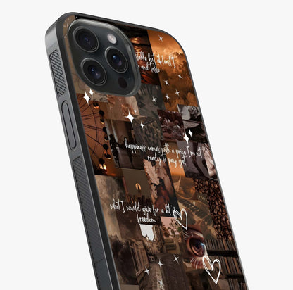 Bittersweet Aesthetic Chaos Glass Case captured at a warm angle highlighting gloss, texture and premium glass finish.