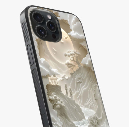 Celestial Origami Glass Case captured at a warm angle highlighting gloss, texture and premium glass finish.