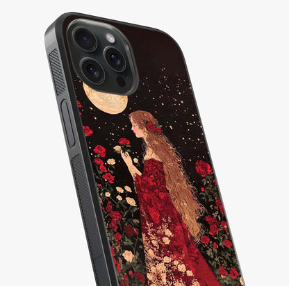 Crimson Dreams Glass Case captured at a warm angle highlighting gloss, texture and premium glass finish.