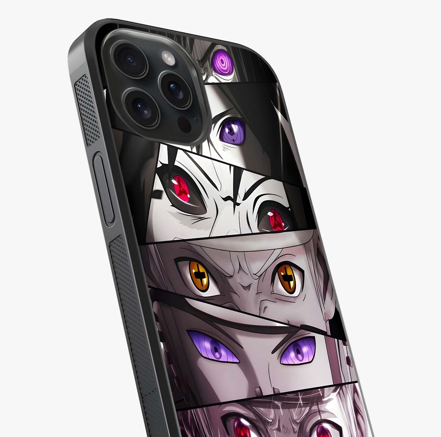 Eyes Of Destiny Glass Case captured at a warm angle highlighting gloss, texture and premium glass finish.