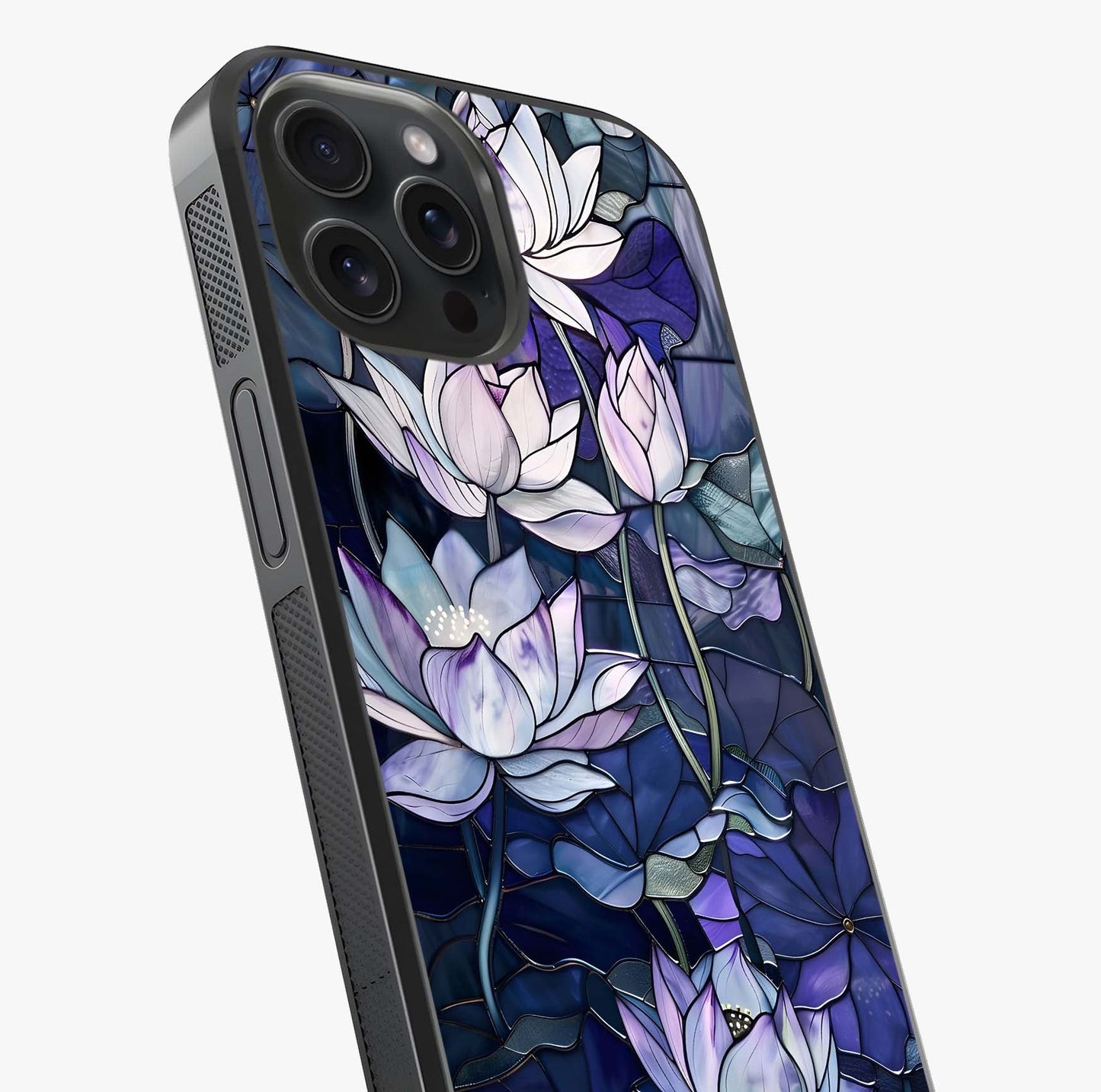 Gloss Petal Rush Glass Case captured at a warm angle highlighting gloss, texture and premium glass finish.