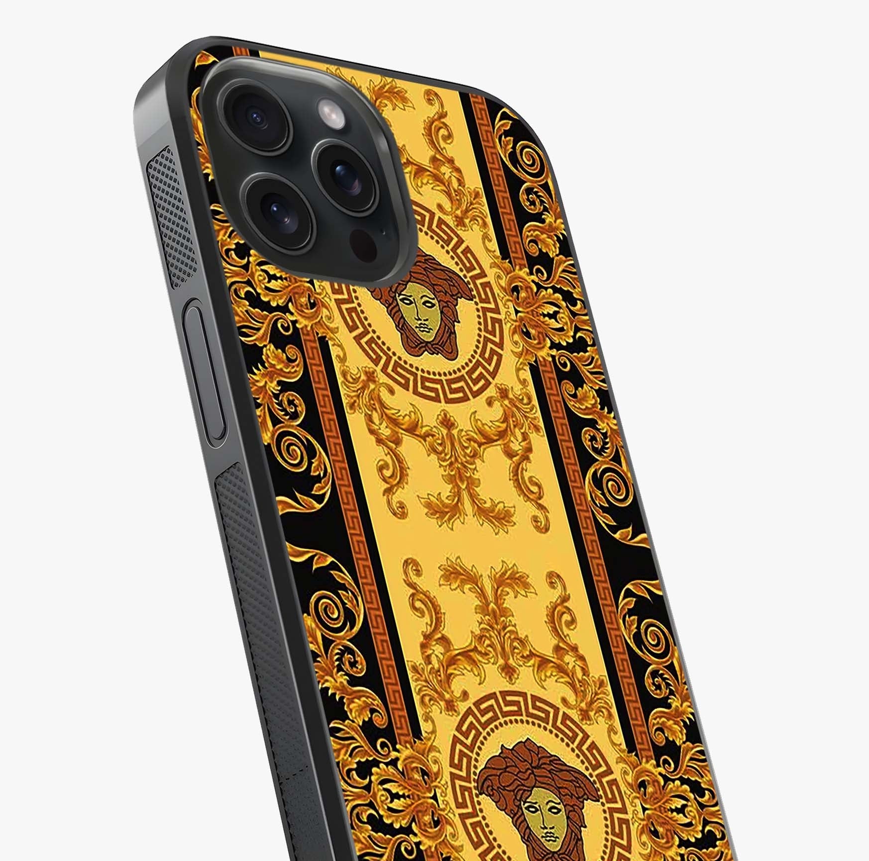 Golden Royal Heritage Glass Case captured at a warm angle highlighting gloss, texture and premium glass finish.
