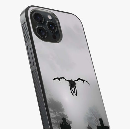 Graveyard Shadow Descent Glass Case captured at a warm angle highlighting gloss, texture and premium glass finish.