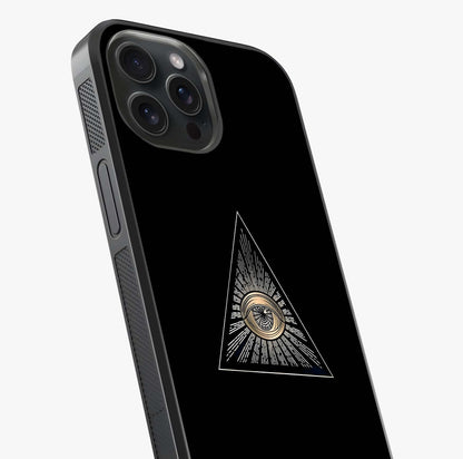 Illuminati Evil Glass Case captured at a warm angle highlighting gloss, texture and premium glass finish.